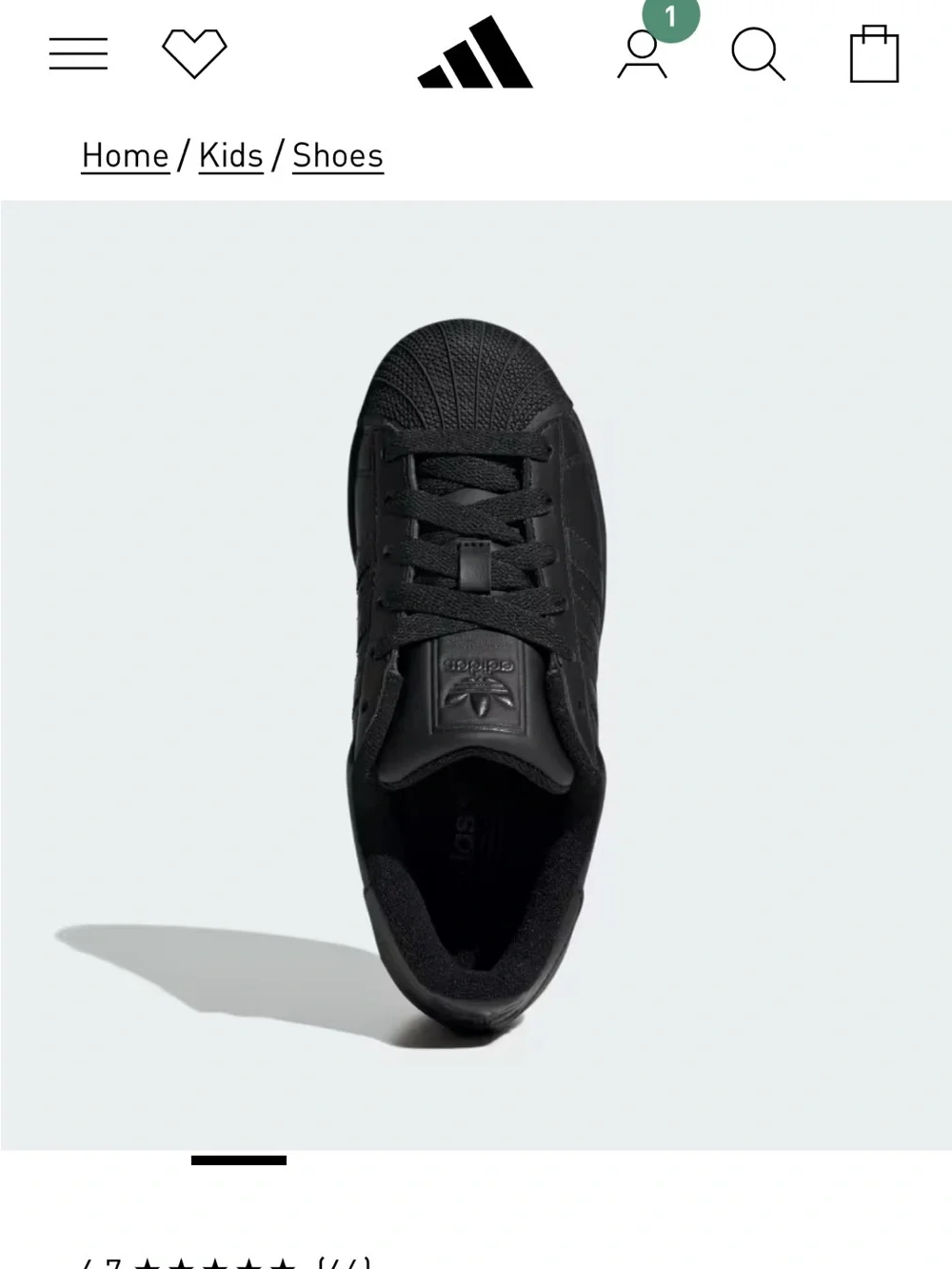 adidas Kids Superstar Sneakers in Black